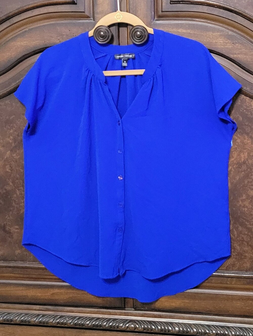 Moa Moa Button-Front Blouse - Cobalt Blue